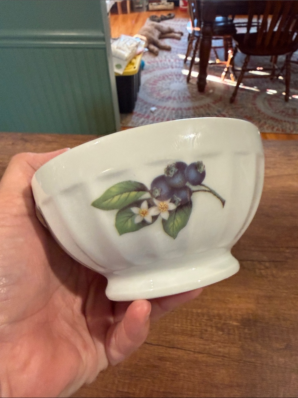 Vintage BIA Ceramic Footed Fruit Berry Bowl